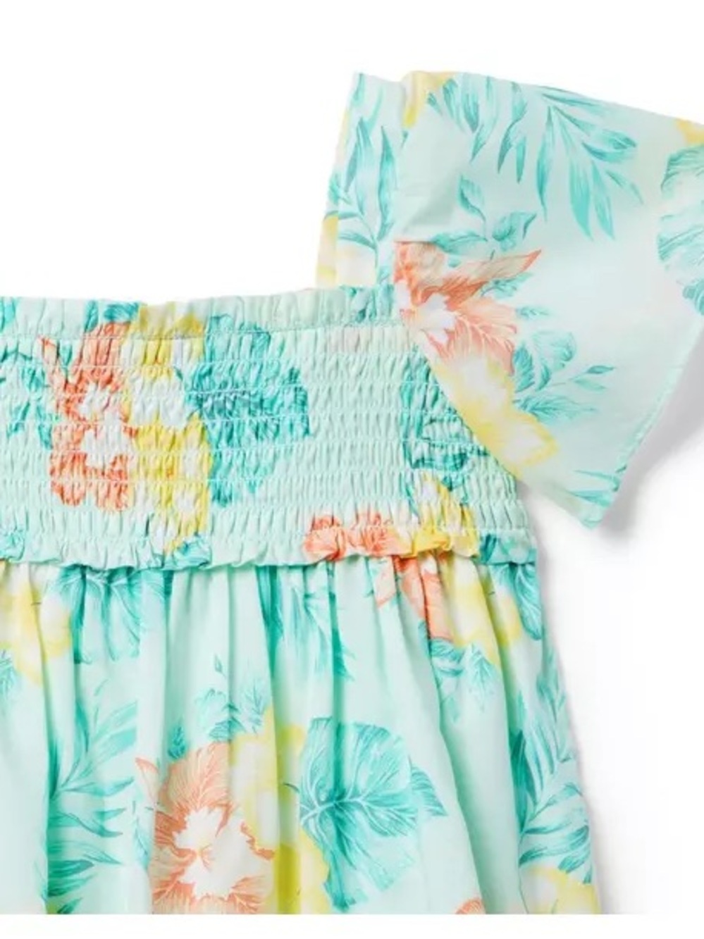 Janie and Jack Hibiscus Smocked Flutter Sleeve Top 3T - Picture 2 of 5